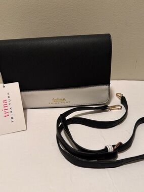 NWT Trina Turk Black and White Crossbody Bag